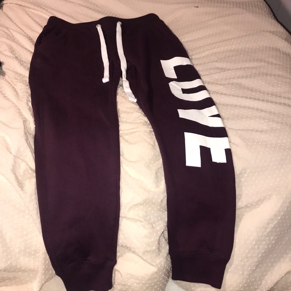 Burgundy joggers